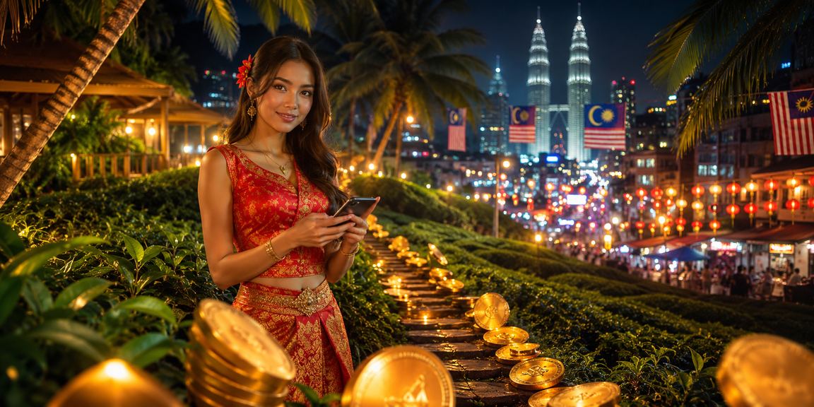 Pemain mengakses bonus kasino melalui telefon bimbit di Kuala Lumpur